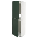 METOD high cabinet for fridge/freezer, white/Havstorp deep green, 60x60x200 cm