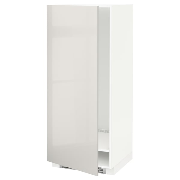 METOD high cabinet for fridge/freezer, white/Ringhult light grey, 60x60x140 cm