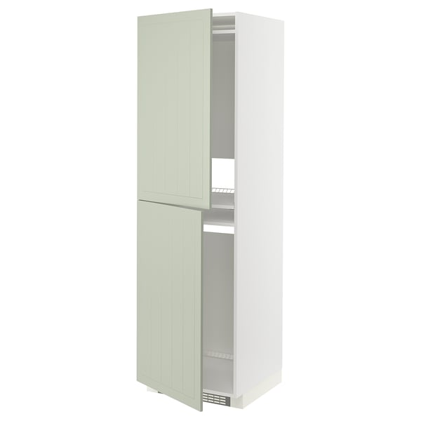 METOD high cabinet for fridge/freezer, white/Stensund light green, 60x60x200 cm