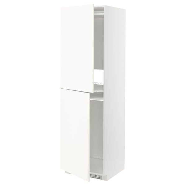METOD high cabinet for fridge/freezer, white/Vallstena white, 60x60x200 cm