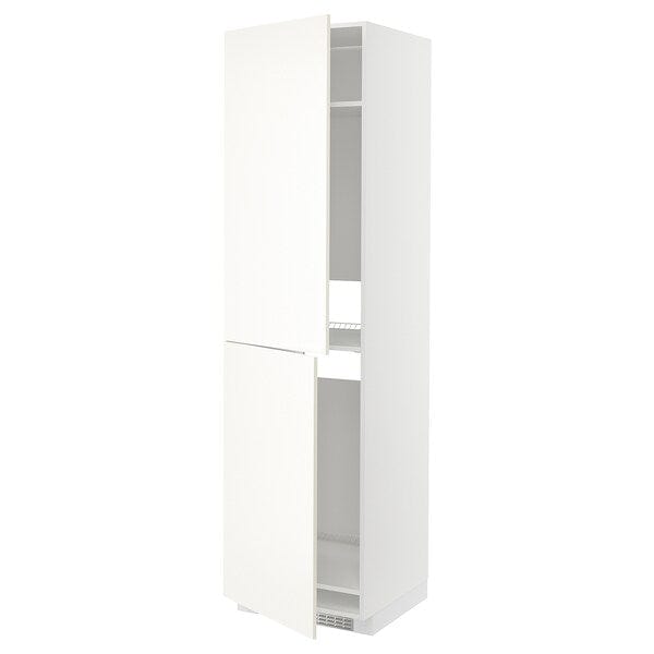 Ikea METOD - High cabinet for fridge/freezer, white/Vallstena white, 60x60x220 cm