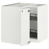 METOD corner base cabinet with carousel, white/Axstad matt white, 88x88 cm