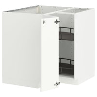 METOD corner base cabinet with carousel, white/Ringhult white, 88x88 cm