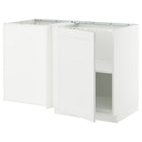 METOD corner base cabinet with shelf, white/Axstad matt white, 128x68 cm