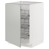 METOD base cabinet with wire baskets, white/Havstorp light grey, 60x60 cm