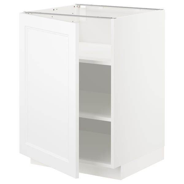 METOD base cabinet with shelves, white/Axstad matt white, 60x60 cm