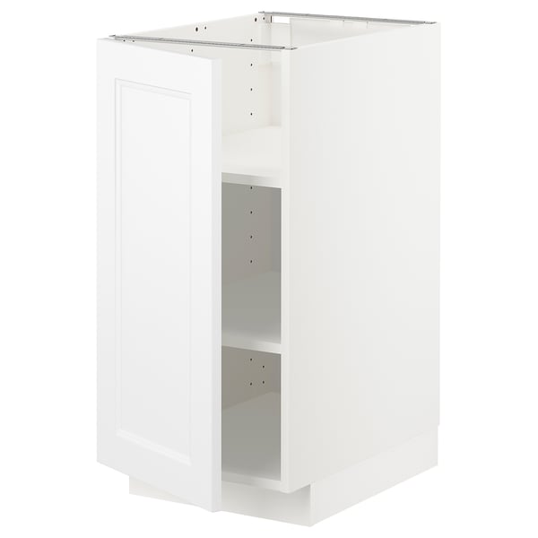 METOD base cabinet with shelves, white/Axstad matt white, 40x60 cm