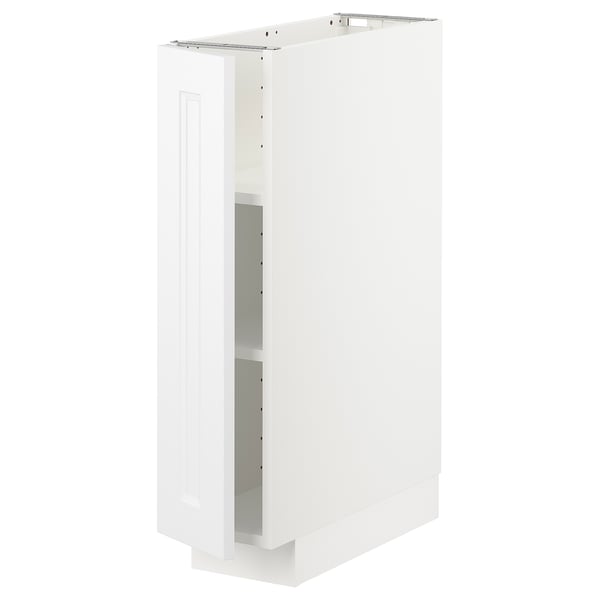 METOD base cabinet with shelves, white/Axstad matt white, 20x60 cm