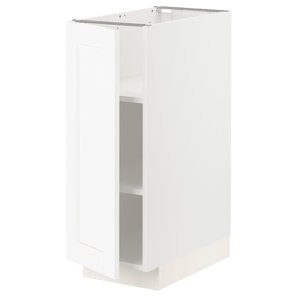 METOD base cabinet with shelves, white Enköping/white wood effect, 30x60 cm
