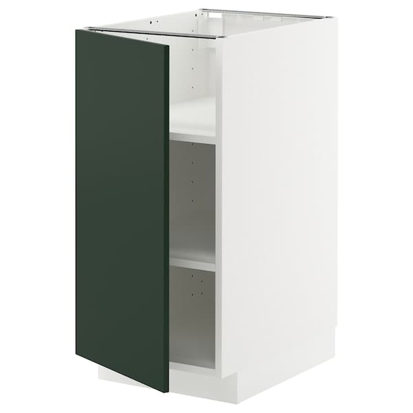 Ikea METOD - Base cabinet with shelves, white/Havstorp deep green, 40x60 cm