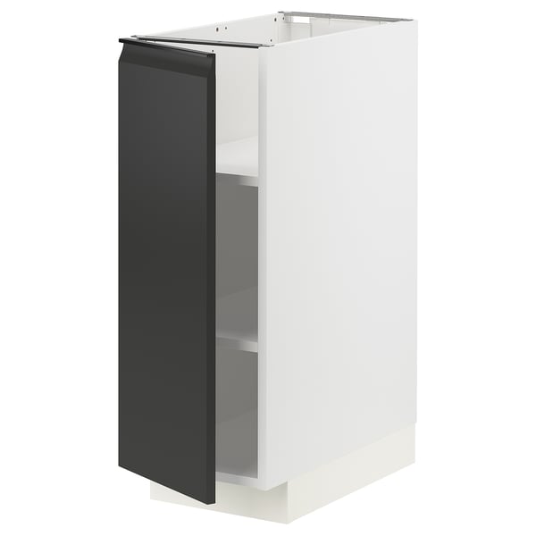 METOD base cabinet with shelves, white/Upplöv matt anthracite, 30x60 cm