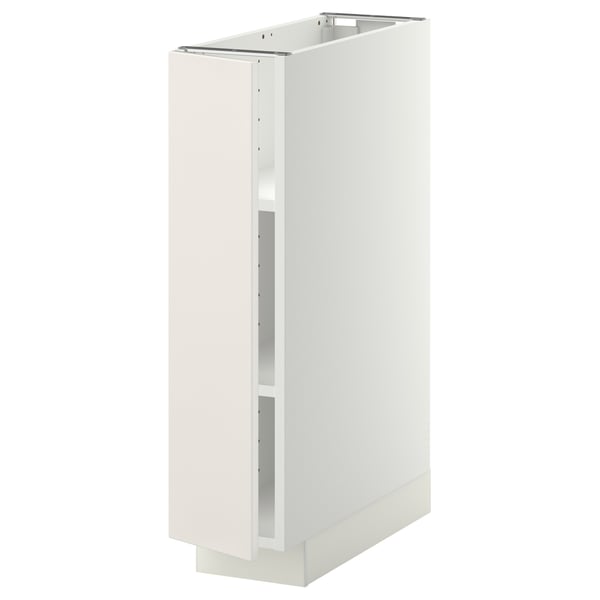 METOD base cabinet with shelves, white/Veddinge white, 20x60 cm