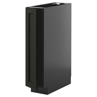 METOD base cabinet with shelves, black-grey/Lerhyttan black stained, 20x60 cm