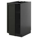 METOD base cabinet with shelves, black-grey/Lerhyttan black stained, 40x60 cm