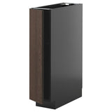 METOD base cabinet with shelves, black-grey/Sinarp brown, 20x60 cm