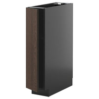 METOD base cabinet with shelves, black-grey/Sinarp brown, 20x60 cm
