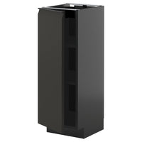 METOD base cabinet with shelves, black-grey/Upplöv matt anthracite, 30x37 cm