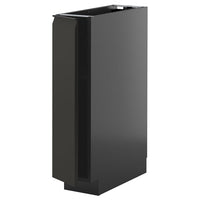 METOD base cabinet with shelves, black-grey/Upplöv matt anthracite, 20x60 cm
