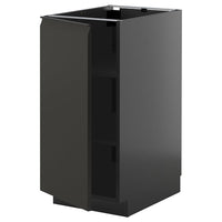 METOD base cabinet with shelves, black-grey/Upplöv matt anthracite, 40x60 cm