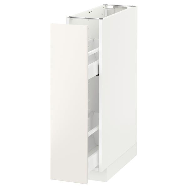 METOD base cabinet/pull-out int fittings, white/Veddinge white, 20x60 cm