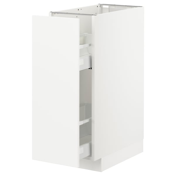 METOD base cabinet/pull-out int fittings, white/Veddinge white, 30x60 cm