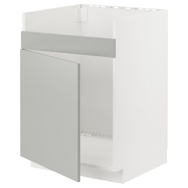 Ikea METOD - Base cab f HAVSEN single bowl sink, white/Havstorp light grey, 60x60 cm