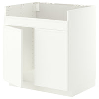 METOD base cab f HAVSEN double bowl sink, white/Aspudden matt white, 80x60 cm