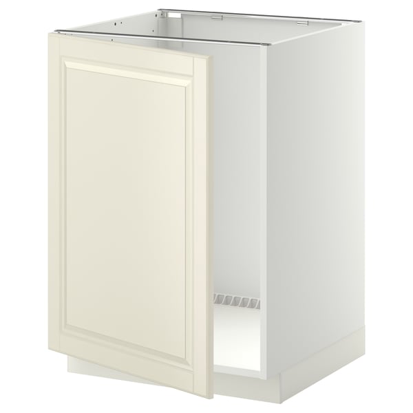 METOD base cabinet for sink, white/Bodbyn off-white, 60x60 cm