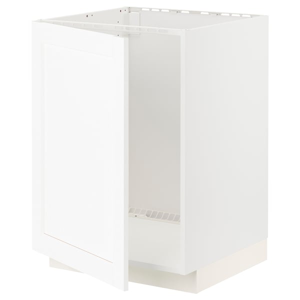 METOD base cabinet for sink, white Enköping/white wood effect, 60x60 cm