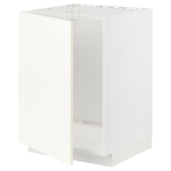 METOD base cabinet for sink, white/Vallstena white, 60x60 cm