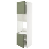 METOD high cabinet f built-in appliances, white/Axstad grey-green, 60x60x220 cm