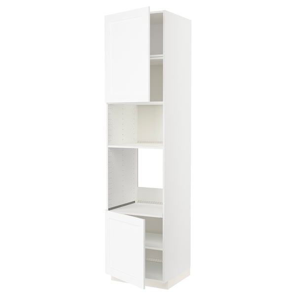 METOD high cabinet f built-in appliances, white Enköping/white wood effect, 60x60x240 cm
