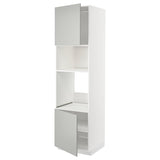 METOD high cabinet f built-in appliances, white/Havstorp light grey, 60x60x220 cm