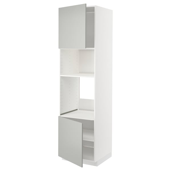 METOD high cabinet f built-in appliances, white/Havstorp light grey, 60x60x220 cm