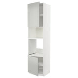 METOD high cabinet f built-in appliances, white/Havstorp light grey, 60x60x240 cm