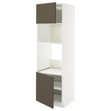 METOD high cabinet f built-in appliances, white/Havstorp brown-beige, 60x60x200 cm