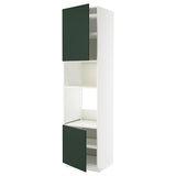 METOD high cabinet f built-in appliances, white/Havstorp deep green, 60x60x240 cm