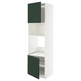 METOD high cabinet f built-in appliances, white/Havstorp deep green, 60x60x220 cm