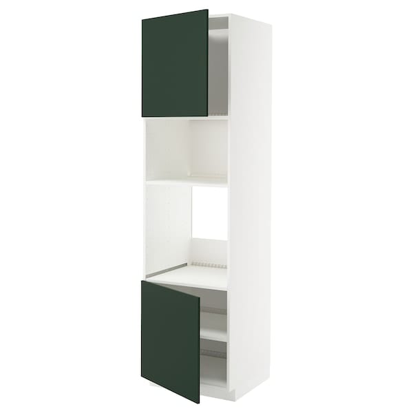 Ikea METOD - Hi cb f oven/micro w 2 drs/shelves, white/Havstorp deep green, 60x60x220 cm