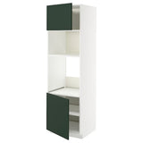 METOD high cabinet f built-in appliances, white/Havstorp deep green, 60x60x200 cm