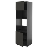METOD high cabinet f built-in appliances, black-grey/Nickebo matt anthracite, 60x60x200 cm