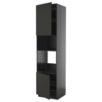 METOD high cabinet f built-in appliances, black-grey/Nickebo matt anthracite, 60x60x240 cm
