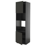 METOD high cabinet f built-in appliances, black-grey/Nickebo matt anthracite, 60x60x220 cm
