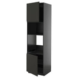 METOD high cabinet f built-in appliances, black-grey/Upplöv matt anthracite, 60x60x220 cm