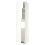 METOD high cab for fridge with 3 doors, white/Aspudden matt white, 60x60x240 cm