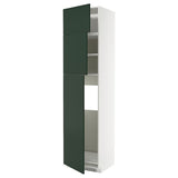 METOD high cab for fridge with 3 doors, white/Havstorp deep green, 60x60x240 cm