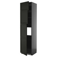 METOD high cab for fridge with 3 doors, black-grey/Lerhyttan black stained, 60x60x240 cm