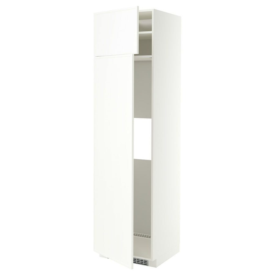 METOD hi cab f fridge or freezer w 2 drs, white/Aspudden matt white, 60x60x220 cm