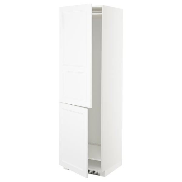METOD hi cab f fridge or freezer w 2 drs, white/Axstad matt white, 60x60x200 cm
