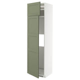 METOD hi cab f fridge or freezer w 2 drs, white/Axstad grey-green, 60x60x220 cm